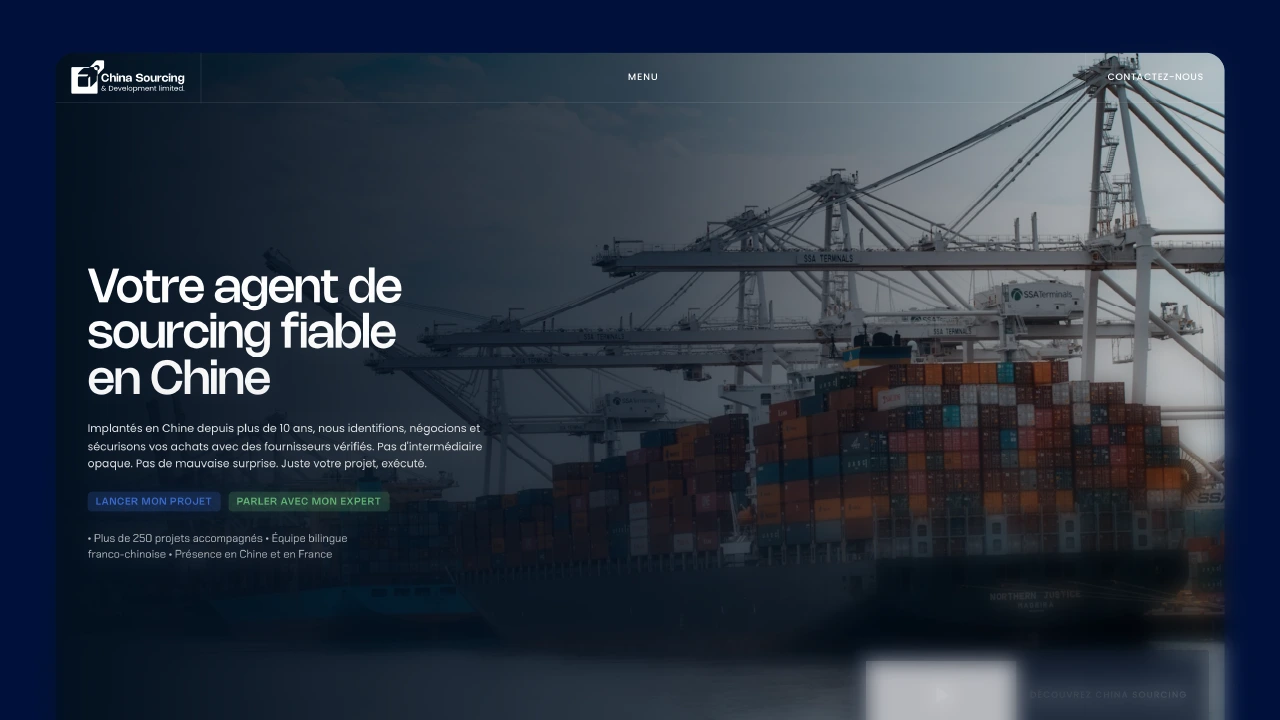 Site web China Sourcing — projet réalisé par Kuroflow